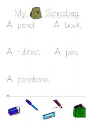 English Worksheet: My Schoolbag
