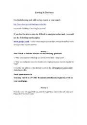 English worksheet: ICT and ESOL  for Business learners