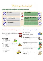 English Worksheet: WHAT DO YOU DO EVERY DAY?