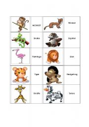 English Worksheet: Animal Match Up