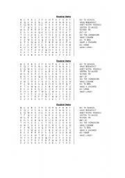 English Worksheet: Routine verbs wordsearch