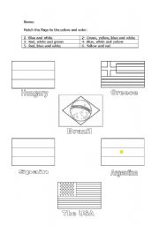 English Worksheet: Colors/ Countries