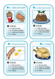 English Worksheet: BRITAIN GO FISH CARD GAME - set 5 - food