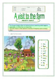 English Worksheet: A visit to the farm