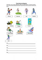 English Worksheet: The World of Sports