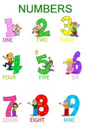 English Worksheet: Numbers from 1 to 9 - dictionary