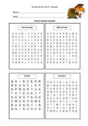 English Worksheet: word search contest