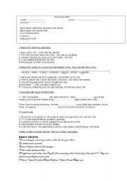 English worksheet: report speech, ing- or infinitive