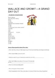 English Worksheet: wallace and gromit a grand day out worksheet