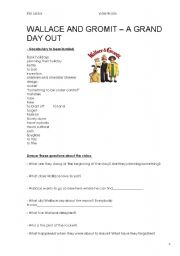 wallace and gromit a grand day out worksheet