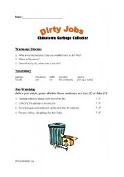 English Worksheet: Dirty Jobs / Chinatown Garbabe Collector