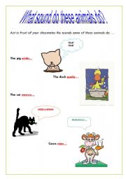 English Worksheet: sounds animals do