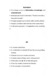 English worksheet: TELEVISION