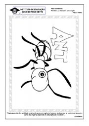 English worksheet: Letter A - Ant