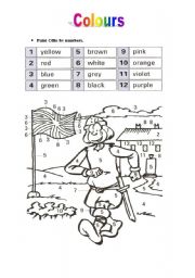 English Worksheet: Colours