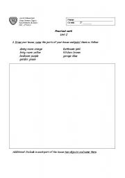 English Worksheet: parts of the house