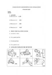 English Worksheet: hours