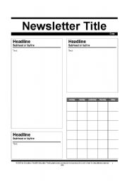 English Worksheet: newspaper