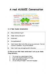 English Worksheet: A real Aussie Conversation