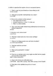 Riddles & Answers - ESL worksheet by boris7