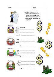 English Worksheet: Counting