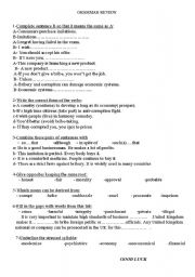 English Worksheet: GRAMMAR REVIEW