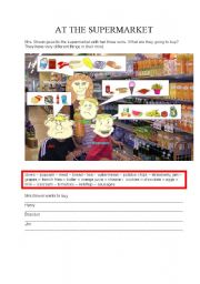 English Worksheet: AT THE SUPERMARKET