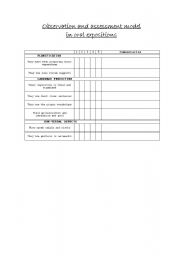 English worksheet: Observation and correction models