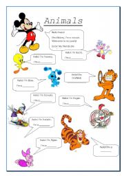 English Worksheet: animals