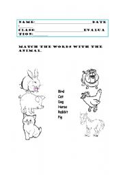 English worksheet: domestic animals