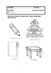 English Worksheet: school 