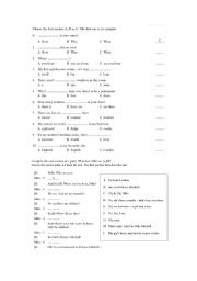 English worksheet: Begginer