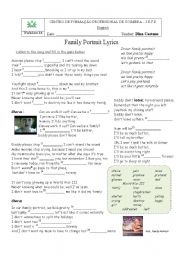 English Worksheet: family portrait - pink