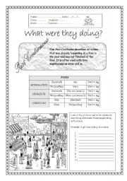 English Worksheet: What were they doing?