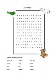 English Worksheet: animals