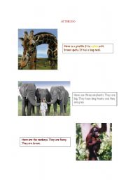 English Worksheet: At the zoo Part 1