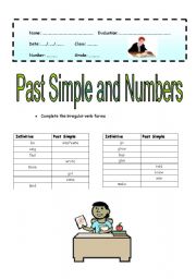 English Worksheet: Past Simple and Numbers