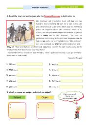 Personal pronouns (Subject and Object) + Reflexive pronouns