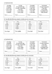 English Worksheet: Animal description