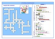 English Worksheet: NUMBER CROSSWORD