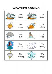 English Worksheet: Weather domino