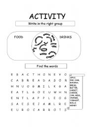 English worksheet: word search