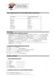 English Worksheet: Simple present of to be - family members.