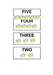 Five little ducks Flash-cards