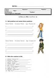 English Worksheet: personal identification