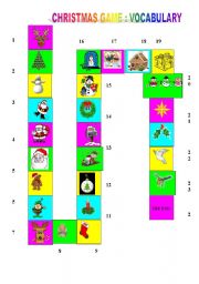 English Worksheet: xmas vocabulary boardgame