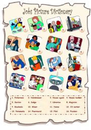 English Worksheet: Jobs Picture Dictionary - 2/3