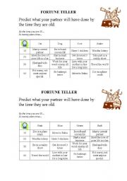 English Worksheet: FUTURE PERFECT - FORTUNE TELLER