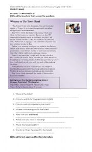 English Worksheet: BASIC ENGLISH for travellers - part 1