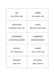 English Worksheet: taboo game